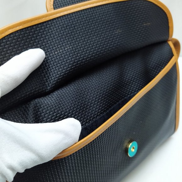 Authentic YSL - Yves Saint Laurent clutch bag Vintage PVC leather black/ brown - Picture 11 of 15